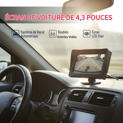 📢📢50% de réduction ! Écran HD 4,3" pour Voiture – Double Entrée Vidéo & Affichage Auto en Marche Arrière 🚙🎥
