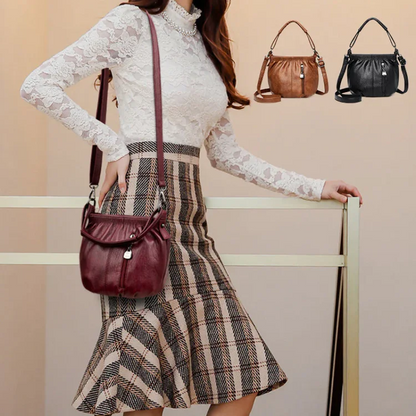 📣🎊 50 % de réduction !! ⏰ Sac à main cube en cuir souple plissé – Minimaliste, élégant & facile d’entretien 💎👜
