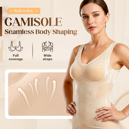 💎50% DE RÉDUCTION ! 💎 Camisole Gainante Seamless avec Soutien-gorge Intégré – Tissage 3D, Maintien Confortable & Invisible sous les Vêtements