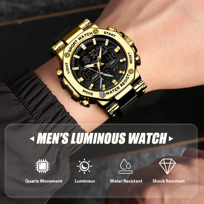📢📢 60 % de réduction !! ⏰ Montre multifonction imperméable et lumineuse pour homme – Double affichage, étanchéité 50 m & rétroéclairage 🌙⌚