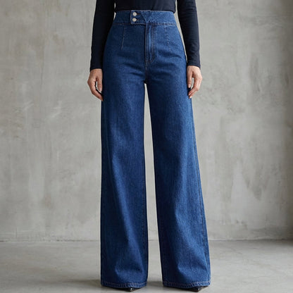👖 PROMO LIMITÉE 50% DE RÉDUCTION ! ✨ Jean Taille Haute – Jambes Larges, Ceinture Élastique ✨