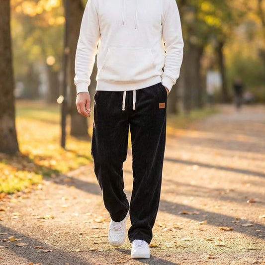 💎60% DE RÉDUCTION ! 💎 Pantalon Décontracté en Velours Côtelé pour Homme – Coupe Droite, Taille Réglable & Résistant aux Lavages