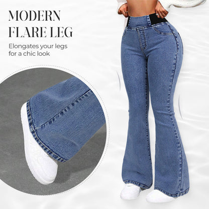 👖 PROMO LIMITÉE 50% DE RÉDUCTION ! ✨ Jean Évasé Taille Haute – Stretch, Coupe Slim, Femme ✨
