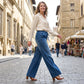 💎 50% DE RÉDUCTION ! 💎 Jean Denim à Taille Élastiquée & Jambes Larges pour Femme – Stretch, Confort Absolu & Silhouette Élancée ✨👖