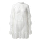 👗 PROMO LIMITÉE 50% DE RÉDUCTION ! 💥 Robe Femme Dentelle Ajourée – Manches Rouches, Coupe Fluide, Romantique ✨