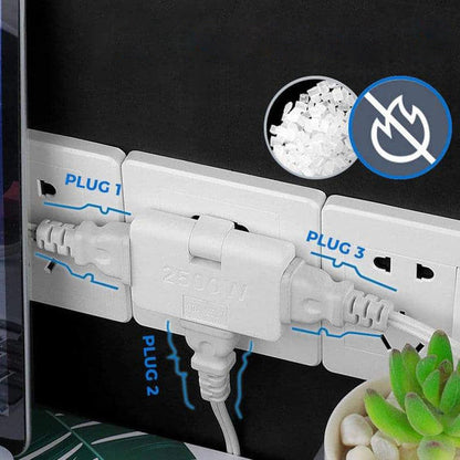 🔥 50% DE RÉDUCTION ! ⏰ Prise de Courant Rotative à 180° à 3 Voies – Fiche Européenne, 2500W, Ignifuge & Portable 💡