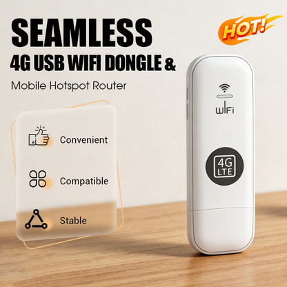 💎60% DE RÉDUCTION ! 💎 Clé USB WiFi 4G Portable – Hotspot Mobile Plug-and-Play, 150 Mbps & Compact