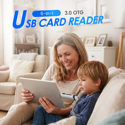 💾 50% DE RÉDUCTION ! 📲 Lecteur de Carte OTG USB 3.0 6-en-1 – Transfert Rapide, Plug-and-Play & Compatible Smartphone/PC ⚡
