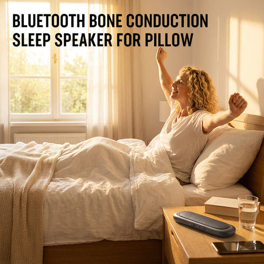 📢 50% DE RÉDUCTION ! ⏰ Haut-parleur Osseux pour Oreiller – Écoute Silencieuse, Bluetooth 5.4 & Minuterie 🎧