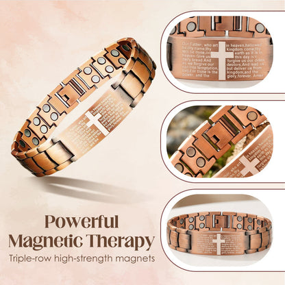 💎 50% DE RÉDUCTION ! 💎 Bracelet à Maillons Rétro en Bronze Ajustable – Triple Aimants, Design Vintage & Cadeau Plein de Sens ✨🎁