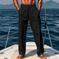 👖 PROMO LIMITÉE 50% DE RÉDUCTION ! ✨ Pantalon Lin Homme – Coupe Ample, Cordon de Serrage, Poches Latérales 🌿
