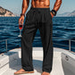 👖 PROMO LIMITÉE 50% DE RÉDUCTION ! ✨ Pantalon Lin Homme – Coupe Ample, Cordon de Serrage, Poches Latérales 🌿