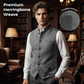 💎 55% DE RÉDUCTION – TEMPS LIMITÉ ! 💎 Gilet à Chevrons pour Homme avec Col Montant – Coupe Structurée, Tissu Texturé & Poches Fonctionnelles ⚫👔