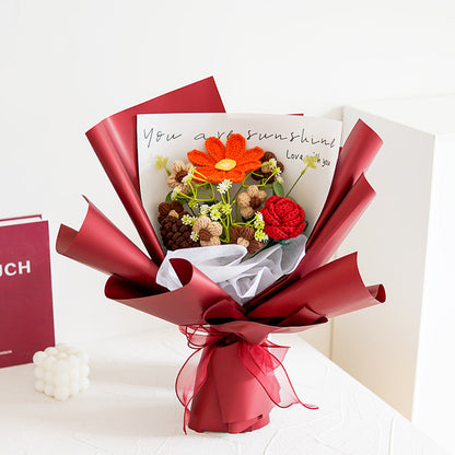 💎 50% DE RÉDUCTION ! 💎 Bouquet de Fleurs au Crochet Fait Main – Éternel, Hypoallergénique & Prêt à Offrir 🌸🎁