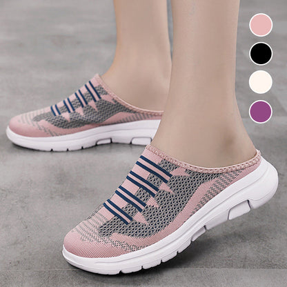 💎 50% DE RÉDUCTION ! 💎 Mules Fermées Confortables & Respirantes – Semelle Antidérapante, Maille Aérée & Style Rayé Élégant 🥿