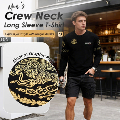 💎 61% DE RÉDUCTION ! 💎 T-shirt Homme à Manches Longues & Col Rond – Imprimé Graphique, Tissu Respirant & Coupe Streetwear 2026 🔥👕