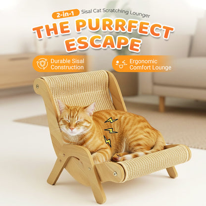 💎 JUSQU’À 50% DE RÉDUCTION ! 💎 Lit-Griffoir 2 en 1 en Sisal pour Chat – Confort, Jeu & Protection des Meubles 🐾🛋️