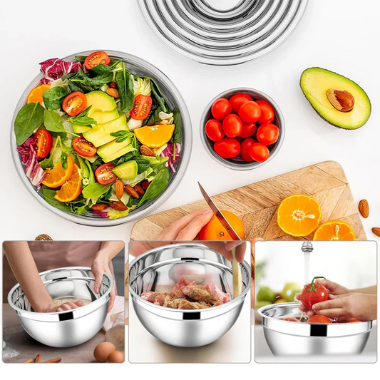 🎉 Soldes 2026 — Plus de 58 000 Vendus ! 🥣 6 Bols en Acier Inoxydable – Inox 304 – 3 Râpes Incluses 🍽️