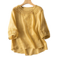 🌸 PROMO LIMITÉE 50% DE RÉDUCTION ! 💥 Blouse Femme Brodée Coton-Lin – Broderie Florale, Encolure Ronde, Coupe Fluide ✨