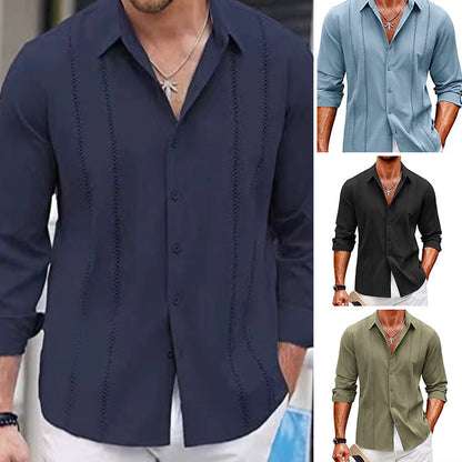💎 50% DE RÉDUCTION ! 💎 Top à Manches Longues Unicolore pour Hommes – Design Élégant, Tissu Confortable & Polyvalent 🌟👔