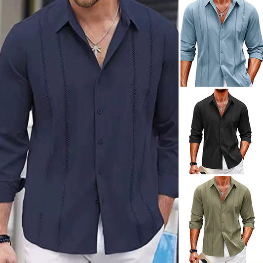 💎 50% DE RÉDUCTION ! 💎 Top à Manches Longues Unicolore pour Hommes – Design Élégant, Tissu Confortable & Polyvalent 🌟👔