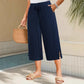 💎 50% DE RÉDUCTION ! 💎 Pantalon Capri Large à Côtes pour Femme – Taille Réglable, Poches & Ourlet Fendu Tendance 🌿👖