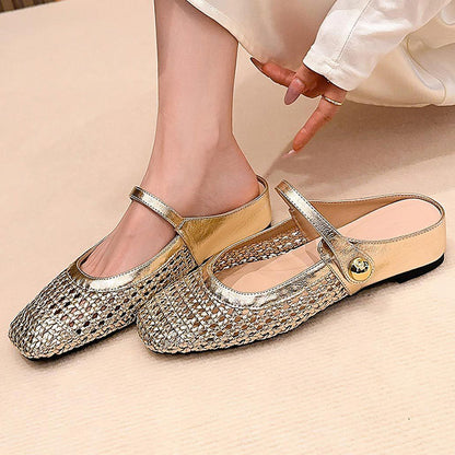 💎 60% DE RÉDUCTION ! 💎 Mules Mary Jane à Bout Carré Tissées – Respirantes, Confortables & Faciles à Enfiler 🌸👡