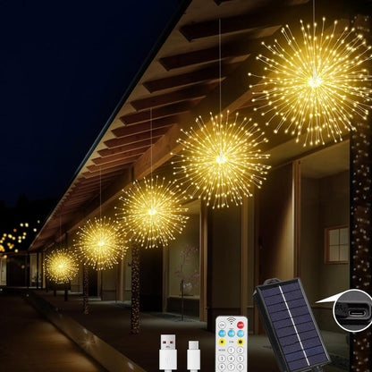 ✨ PROMO LIMITÉE 50% DE RÉDUCTION ! 🌟 Guirlande LED Solaire Effet Feux d'Artifice – Fil de Cuivre Flexible, IP65, 6-12h Autonomie 🎆