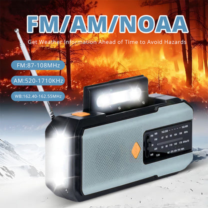 💎 60% DE RÉDUCTION ! 💎 Radio Météo d'Urgence à Manivelle Solaire – 2000 mAh, Lampe LED Double Fonction & Alarme SOS 🌞📻