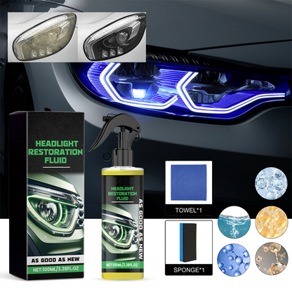 📢📢50 % DE RÉDUCTION !!⏰ Fluide de Restauration de Phares – Anti-Jaunissement, Revêtement Cristallin & Application Express  🚗✨