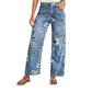 👖 PROMO LIMITÉE 50% DE RÉDUCTION ! ✨ Jean Droit Fleuri – Denim Premium, Coupe Flatteuse 🌸