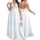 👗 60% DE RÉDUCTION ! Robe Maxi Bohème Dos Nu – Col Licou, Jupe à Étages & Tissu Léger pour l'Été ✨🌺