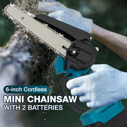 💎 50% DE RÉDUCTION ! 💎 Mini-Tronçonneuse Sans Fil 6 Pouces – 2 Batteries, Moteur 2580 W & Chaîne Automatique 🔋🪵