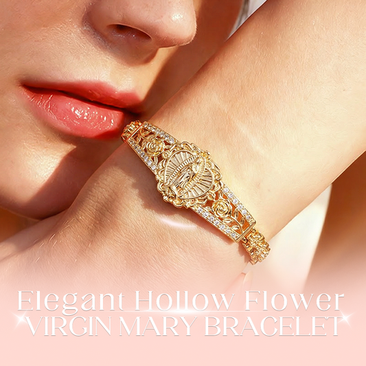 📿 PROMO LIMITÉE : 60% DE RÉDUCTION! ✨ Bracelet Vierge Marie en Cuivre Doré – Design Ajouré, Finition Dorée & Élégant 🙏