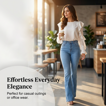 💎 50% DE RÉDUCTION ! 💎 Jean Évasé Stretch Taille Haute pour Femme – Effet Push-Up, Tissu 4 Sens & Silhouette Allongée