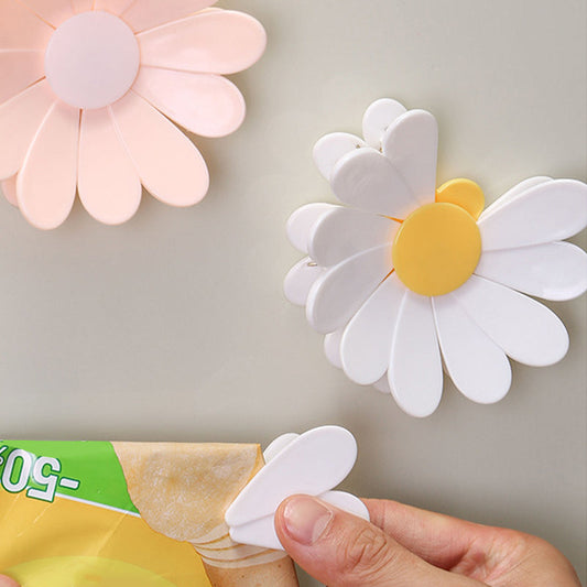 🌸 1 ACHETÉ = 1 OFFERT ! Pinces Magnétiques Marguerite : Clips Snacks & Déco Frigo 2-en-1