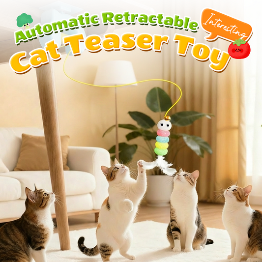 🐱 PROMO LIMITÉE 50% DE RÉDUCTION ! 🪀 Jouet pour Chat Rétractable Automatique – Mouvement Aléatoire, Rechargeable USB 🪶