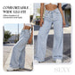 💎 60% DE RÉDUCTION ! 💎 Jean Femme Taille Haute Jambe Large – Coupe Fluide, Poches Fonctionnelles & Tissu Coton Respirant