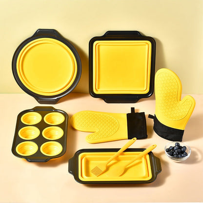 💎 -50% SUR L'ENSEMBLE 8 PIÈCES SILICONE ! 💎 Moules Pliables Antiadhésifs & Résistants à la Chaleur pour une Cuisine Facile