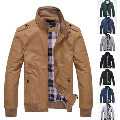 🧥50 % de réduction ! Veste Décontractée Business pour Homme – Coupe-vent élégant en nylon, poches multiples & col montant 🌬️💼