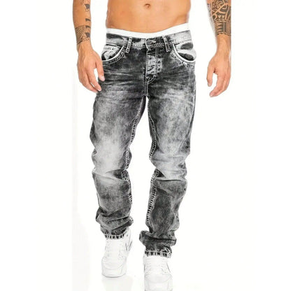 💎 -50% LIMITÉ ! 💎 Jean Homme Extensible : Coupe Droite Hip-Hop, Denim Durable & Style
