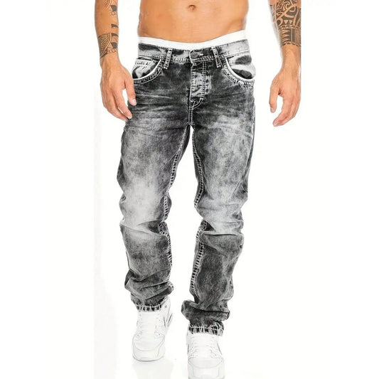 💎 -50% LIMITÉ ! 💎 Jean Homme Extensible : Coupe Droite Hip-Hop, Denim Durable & Style
