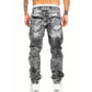 💎 -50% LIMITÉ ! 💎 Jean Homme Extensible : Coupe Droite Hip-Hop, Denim Durable & Style