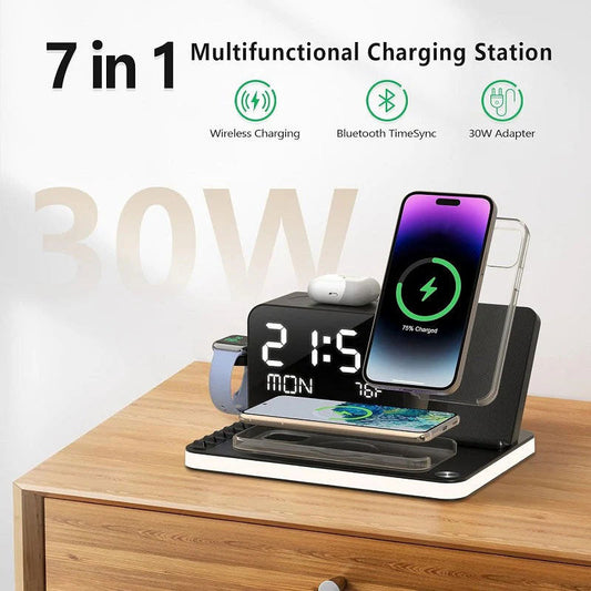 🔋 50% DE RÉDUCTION ! Station de Charge sans Fil 7-en-1 – Pour iPhone, Apple Watch, AirPods & Samsung ✨⚡