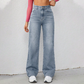 👖 PROMO FLASH 50% DE RÉDUCTION ! ✨ JEAN FEMME TAILLE HAUTE – Coupe Droite Effet Amincissant & Denim Respirant 🌟