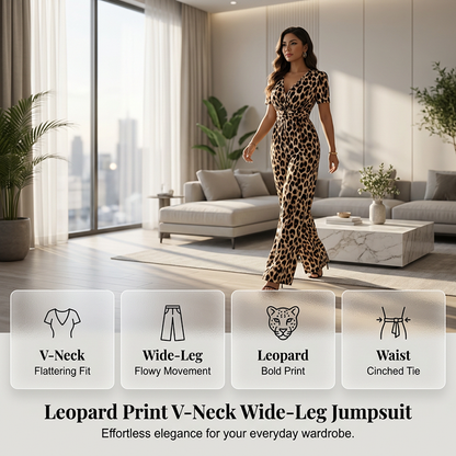 💎 -50% SUR LA COMBINAISON LÉOPARD ! 💎 Col V, Taille Cintrée & Jambes Larges ✨