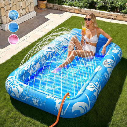 ☀️ PROMO LIMITÉE 50% DE RÉDUCTION ! 🌊 Chaise Longue Gonflable Piscine – Double, 208cm, 159kg, Porte-Gobelets 🏖️