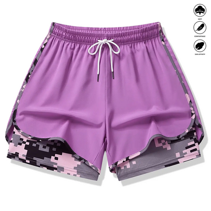 💎 -50% SUR LE SHORT SPORT FEMME 2-EN-1 ! 💎 Doublure Camouflage, Taille Ajustable & Poches pour Confort et Style ✨