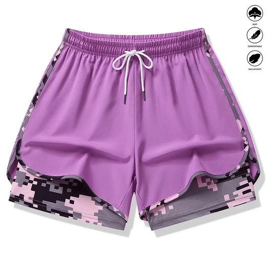 💎 -50% SUR LE SHORT SPORT FEMME 2-EN-1 ! 💎 Doublure Camouflage, Taille Ajustable & Poches pour Confort et Style ✨