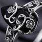 💎 -60% sur Bague Bohème Vintage à Motif Floral ! 💎 Artisanat Détaillé, Pierre Précieuse Noire & Style Romantique Ajustable✨